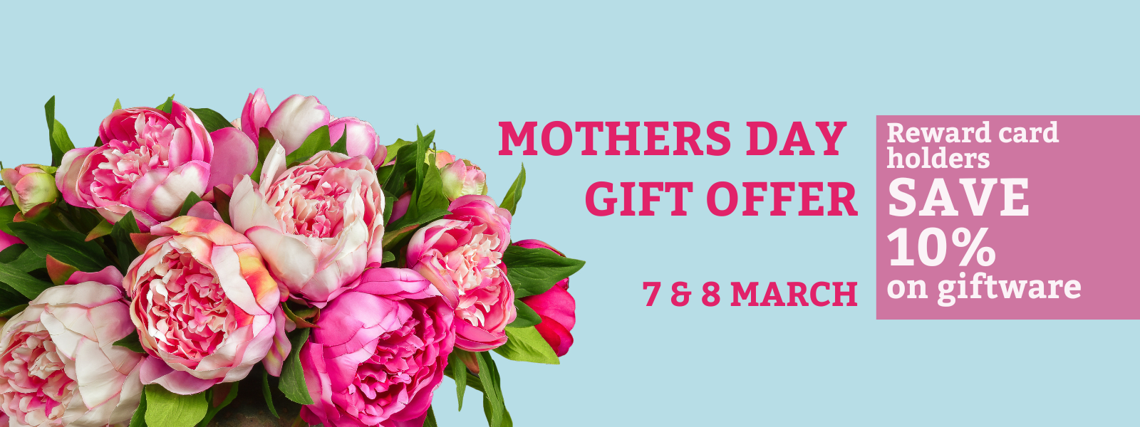 Reward card savings for Mother's Day
